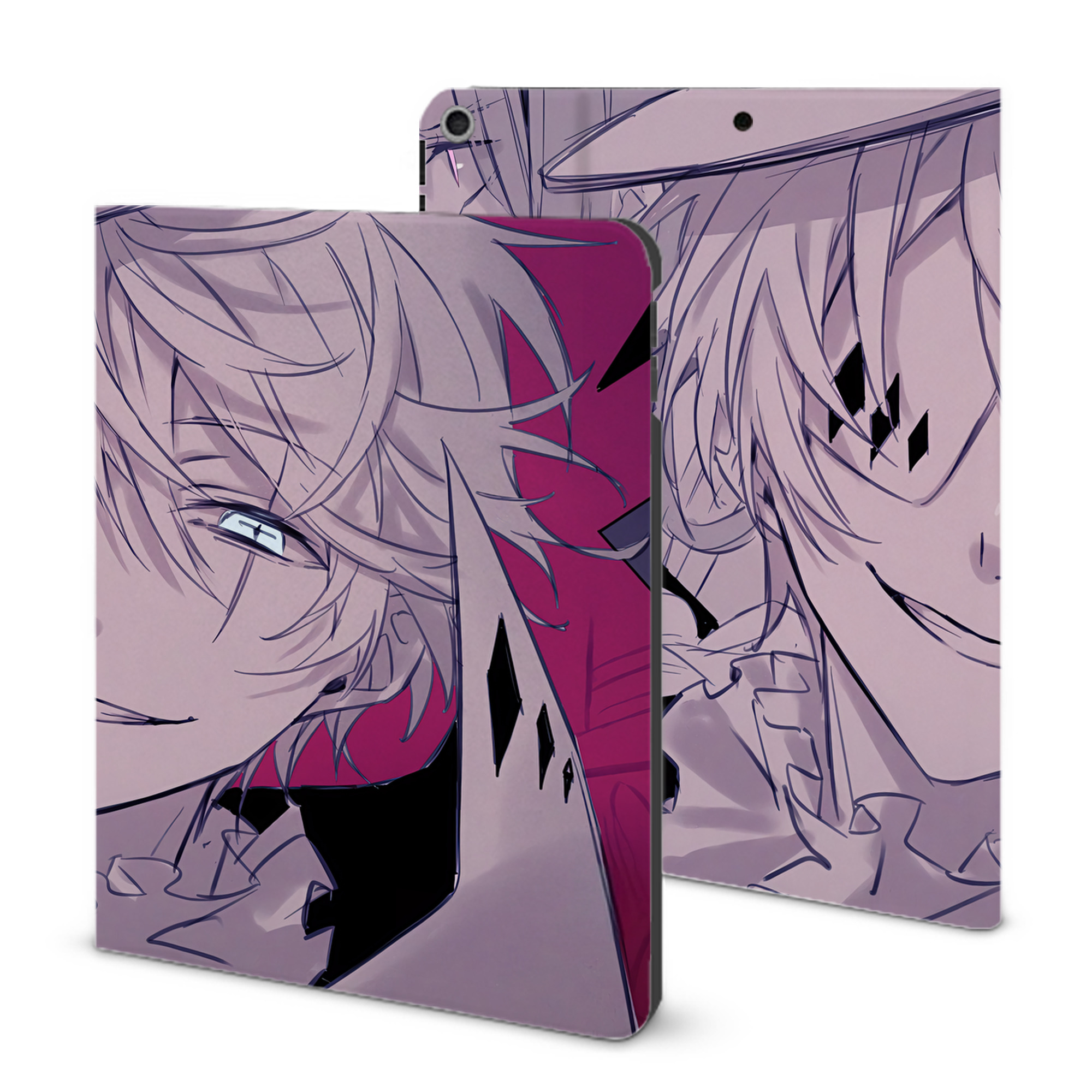 （画像用） 文豪ストレイドッグス Bungo Stray Dogs IPad ケース ブック型 PUレザー TPU 耐衝撃 軽量 薄型 ペン収納なし 全面保護 IPad 各モデル対応